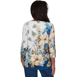 Petite Alfred Dunner 3/4 Sleeve Floral Blouse alternate view