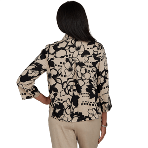 Womens Alfred Dunner Travel Advisory 3/4 Sleeve Floral Blouse alternate view