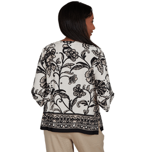 Womens Alfred Dunner Travel Advisory 3/4 Sleeve Floral Blouse alternate view