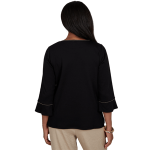 Womens Alfred Dunner Travel Advisory Leaf Embroidery Blouse alternate view