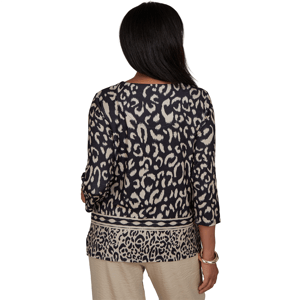 Womens Alfred Dunner Travel Advisory 3/4 Sleeve Leopard Blouse alternate view