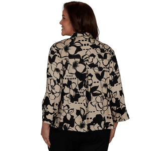 Plus Size Alfred Dunner Travel Advisory 3/4 Sleeve Floral Blouse alternate view