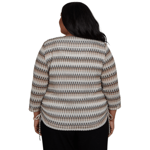 Plus Size Alfred Dunner Travel Advisory Textured Zig Zag Blouse alternate view