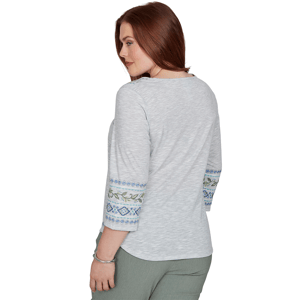 Womens Alfred Dunner Provence 3/4 Sleeve Embroidered Blouse alternate view