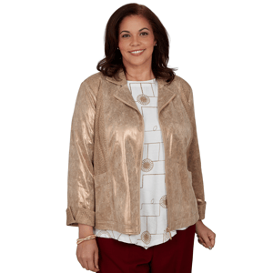 Plus Size Alfred Dunner Union Square Mixed Media Suede Jacket