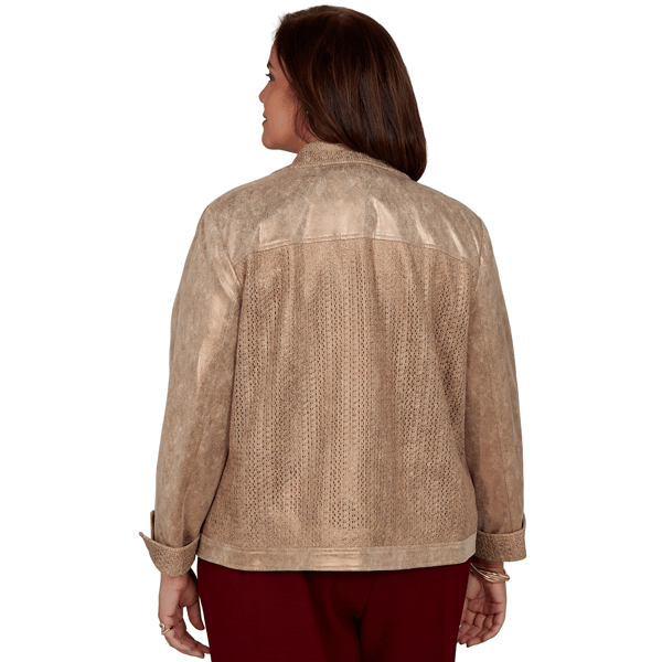 Plus Size Alfred Dunner Union Square Mixed Media Suede Jacket alternate view