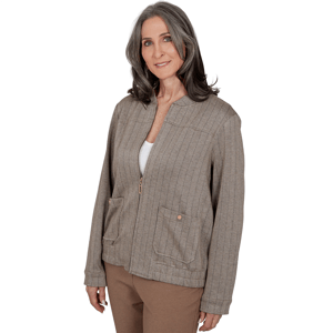Womens Alfred Dunner Regent Street Herringbone Bomber Jacket