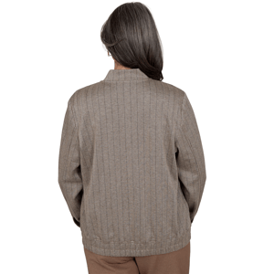 Womens Alfred Dunner Regent Street Herringbone Bomber Jacket alternate view