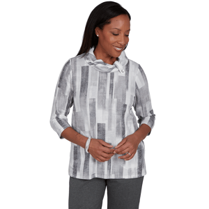 Petite Alfred Dunner Regent Street Brushstroke Sweater