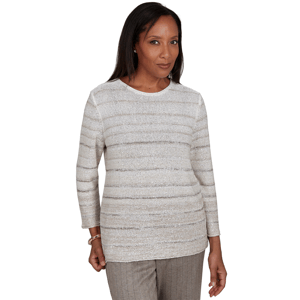 Petite Alfred Dunner Regent Street Sequin Stripe Sweater