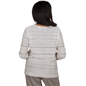 Petite Alfred Dunner Regent Street Sequin Stripe Sweater alternate view