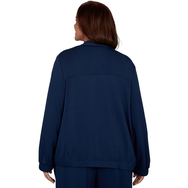 Plus Size Alfred Dunner Good To Go Snap Button Bomber Jacket alternate view