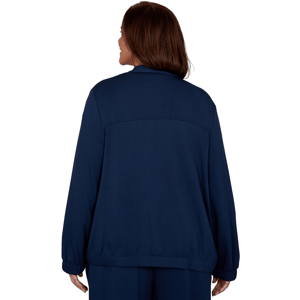 Plus Size Alfred Dunner Good To Go Snap Button Bomber Jacket alternate view