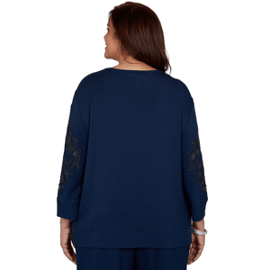 Plus Size Alfred Dunner Good To Go Scroll Soutache Blouse alternate view