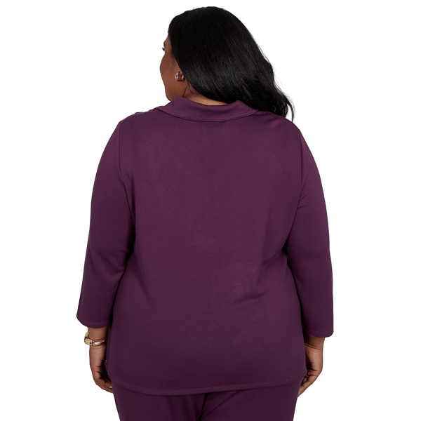 Plus Size Alfred Dunner Good To Go Floral Applique Sweatshirt alternate view