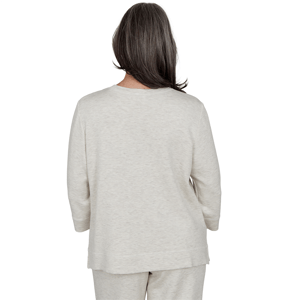 Petite Alfred Dunner Good To Go 3/4 Sleeve Stud Swirls Sweater alternate view