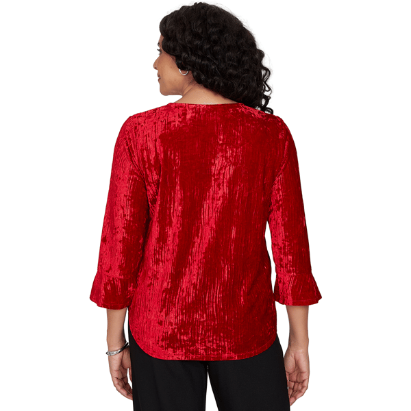 Womens Alfred Dunner Dinner Theater Crushed Velvet Blouse alternate view