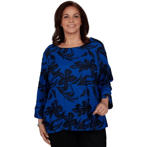 Plus Size Alfred Dunner Dinner Theater Textured Floral Blouse