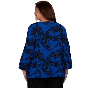 Plus Size Alfred Dunner Dinner Theater Textured Floral Blouse alternate view