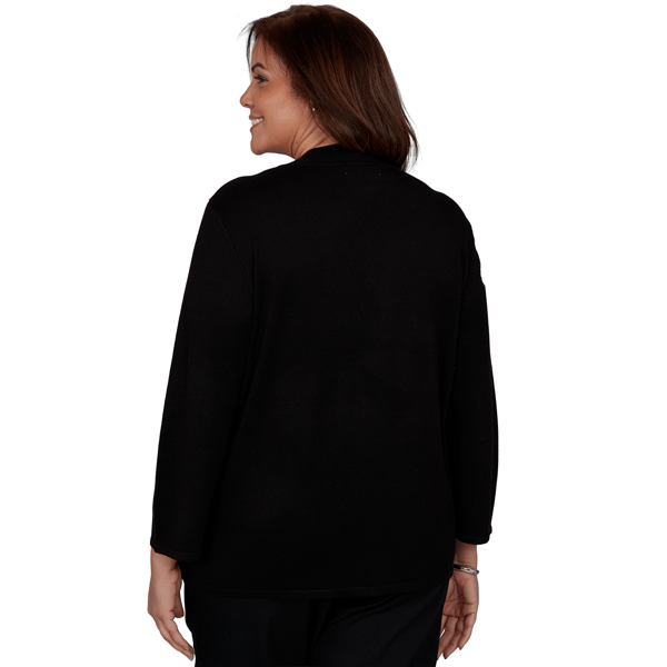 Plus Size Alfred Dunner Dinner Theater Feathered Floral Sweater alternate view