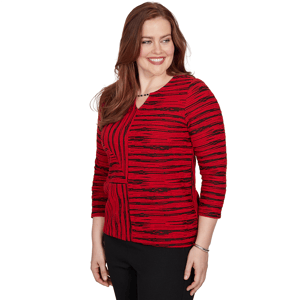Petite Alfred Dunner Dinner Theater Splice Stripe Blouse