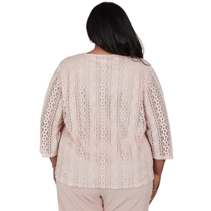 Plus Size Alfred Dunner Luxe Be A Lady Crochet Lace Blouse alternate view