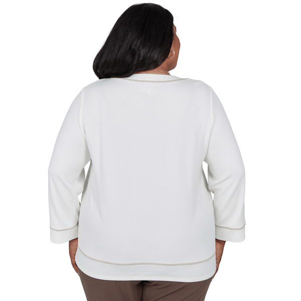 Plus Size Alfred Dunner Luxe Be A Lady Floral Embroidery Blouse alternate view