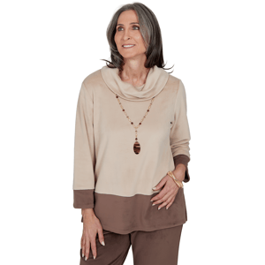 Petite Alfred Dunner Luxe Be A Lady Color Block Blouse