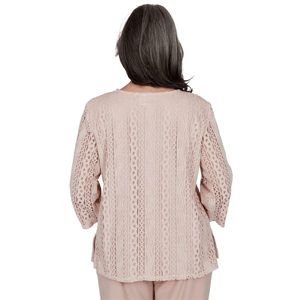 Petite Alfred Dunner Luxe Be A Lady Crochet Lace Blouse alternate view
