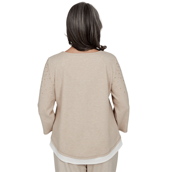 Petite Alfred Dunner Luxe Be A Lady Layered Embellished Blouse alternate view