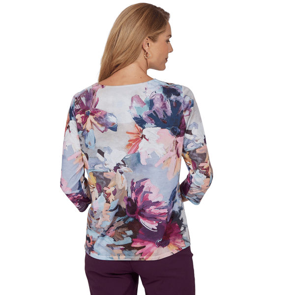 Womens Alfred Dunner Vail Rhinestone Romantic Floral Blouse alternate view