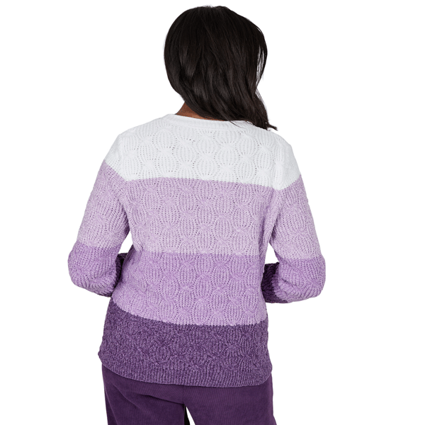 Womens Alfred Dunner Color Block Cable Chenille Sweater alternate view