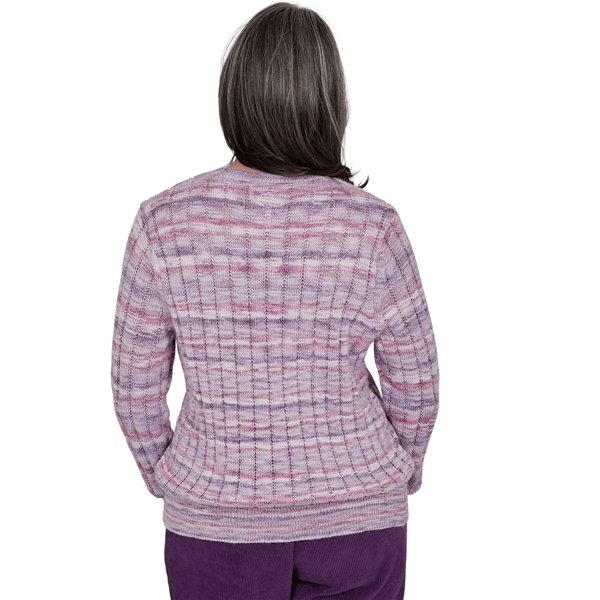Womens Alfred Dunner Vail Space Dye Rib Knit Sweater alternate view