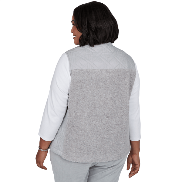 Plus Size Alfred Dunner Vail Sherpa Quilted Zip-Front Vest alternate view