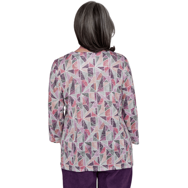 Petite Alfred Dunner Vail Stained Glass Geometric Blouse alternate view