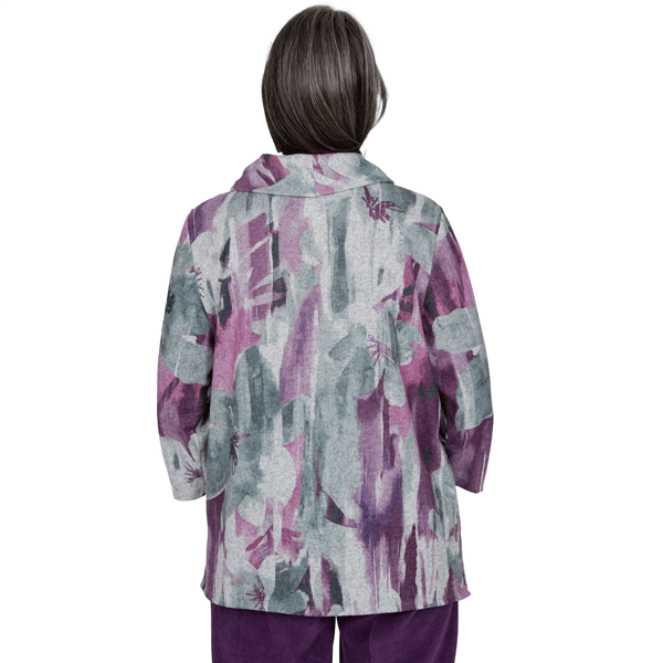 Petite Alfred Dunner Vail Floral Brushstroke Cowl Neck Blouse alternate view