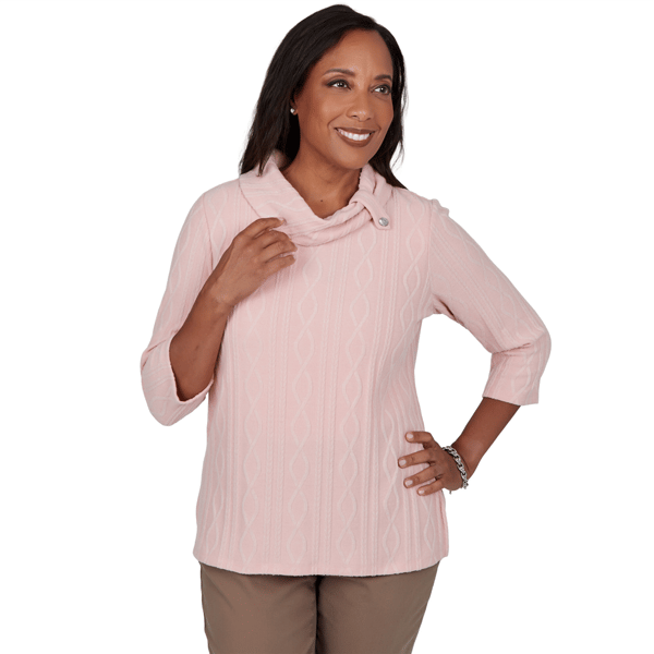 Womens Alfred Dunner Sunset Ridge 3/4 Sleeve Cowl Neck Sweater