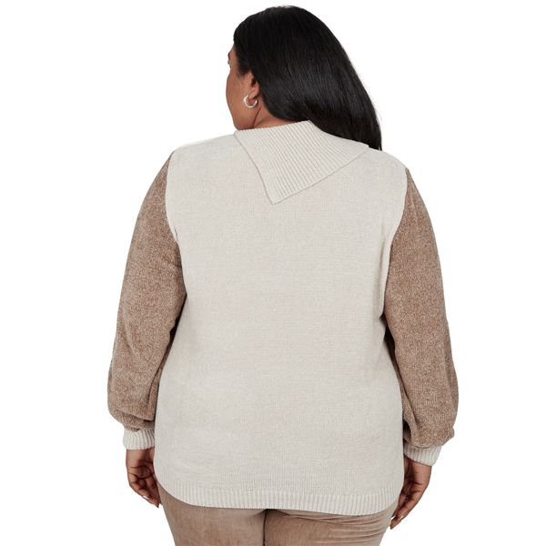 Plus Size Alfred Dunner Sunset Ridge Color Block Chenille Sweater alternate view