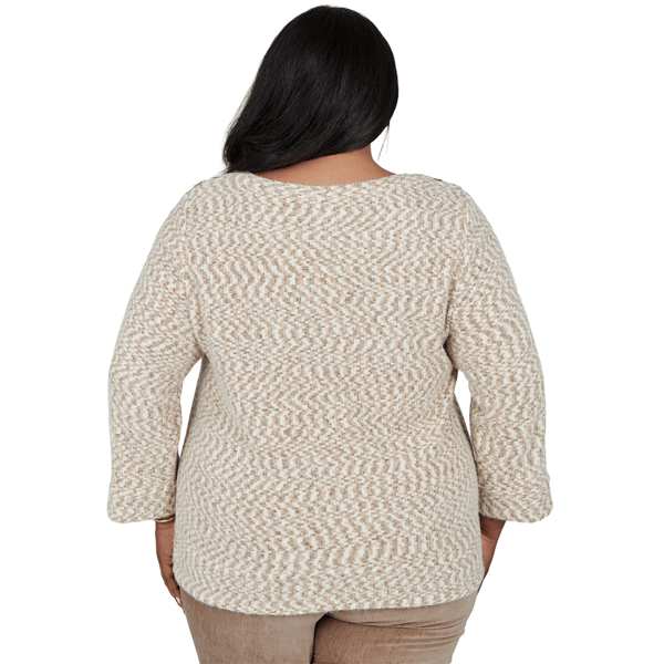 Plus Size Alfred Dunner Sunset Ridge Space Dye Chenille Sweater alternate view