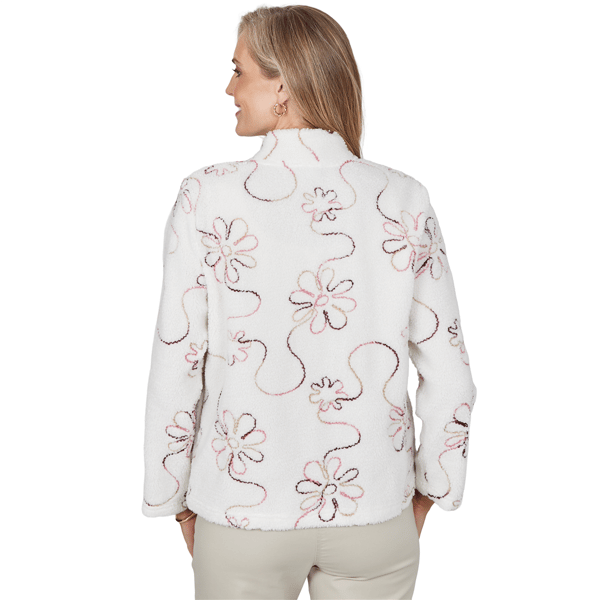 Petite Alfred Dunner Sunset Ridge Floral Sherpa Jacket alternate view