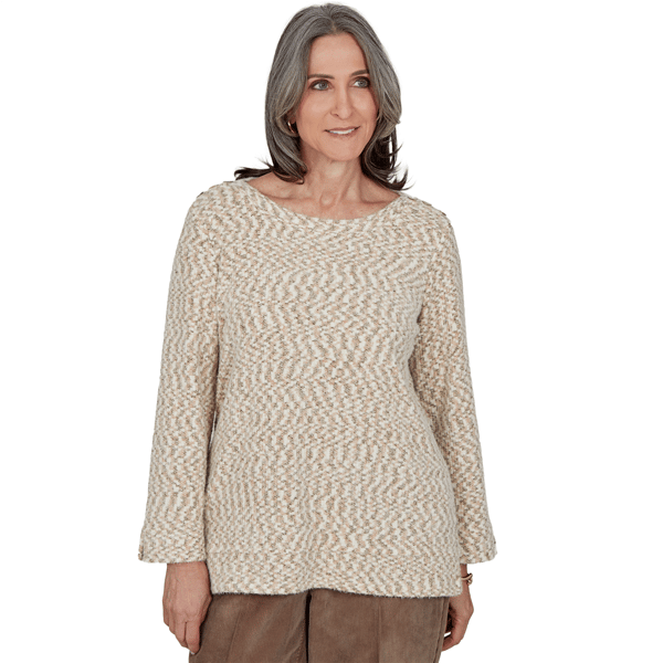 Petite Alfred Dunner Sunset Ridge Space Dye Chenille Sweater