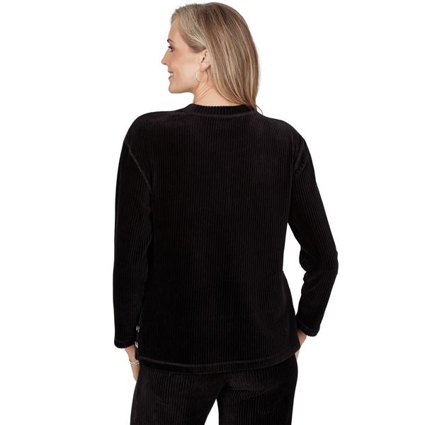 Womens Alfred Dunner Weekend Warrior Velour Chevron Sweatshirt alternate view