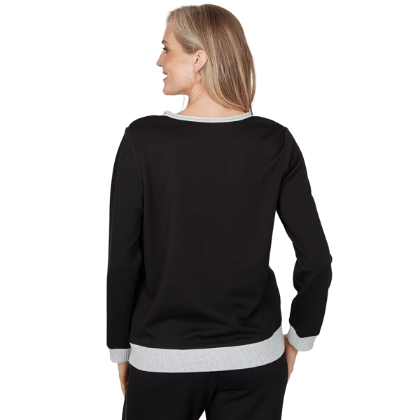 Womens Alfred Dunner Weekend Warrior Color Block Sweater alternate view