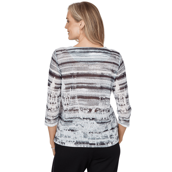Womens Alfred Dunner Weekend Warrior Paris Scene Blouse alternate view