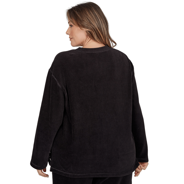 Plus Size Alfred Dunner Weekend Warrior Velour Chevron Sweater alternate view