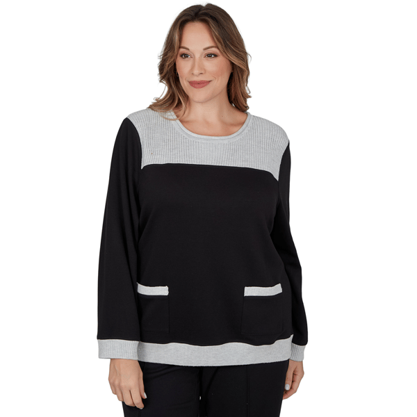 Plus Size Alfred Dunner Weekend Warrior Color Block Sweater