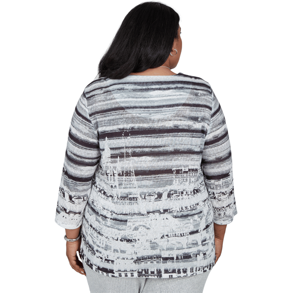 Plus Size Alfred Dunner Weekend Warrior Paris Scene Blouse alternate view
