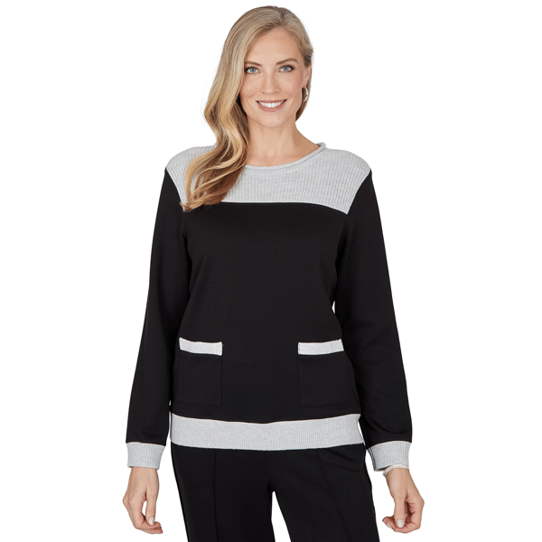 Petite Alfred Dunner Weekend Warrior Color Block Sweater