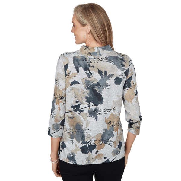 Womens Alfred Dunner Cityscape Abstract Melange Blouse alternate view