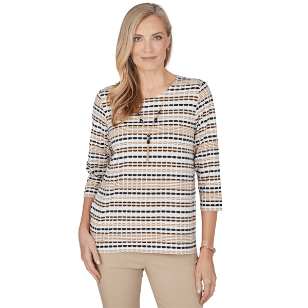 Womens Alfred Dunner Cityscape Biadere Stripe Blouse